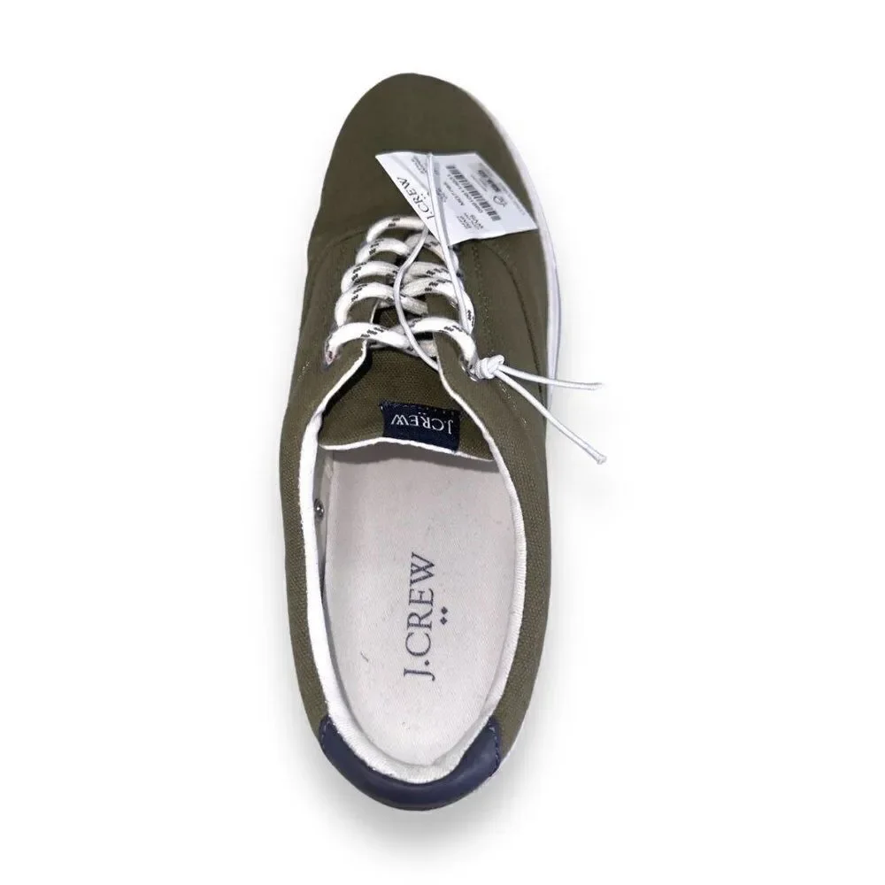 J. Crew Explorer Canvas Casual Sneakers Olive‎ Green AW265 Men's 7 Women's 9